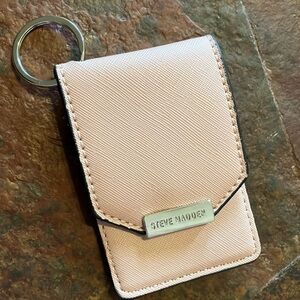 STEVE‎ MADDEN CARD CASE ID WALLET KEY RING PINK FOLD